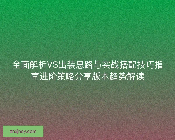 全面解析VS出装思路与实战搭配技巧指南进阶策略分享版本趋势解读